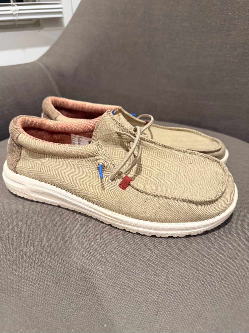Hey Dude Beige Canvas Slip-On